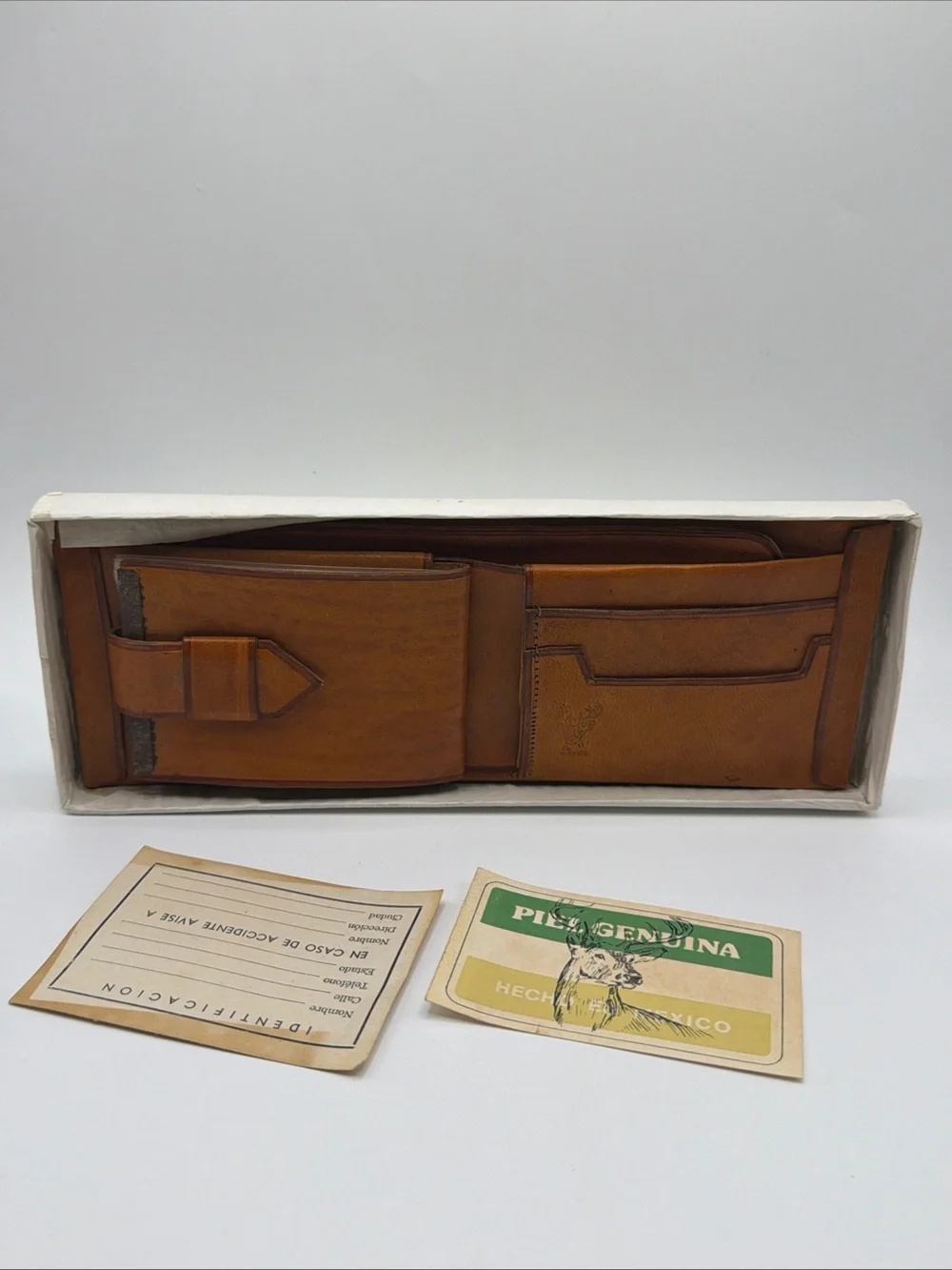 1970s Mexican Leather Bi-Fold Wallet with Card Slots